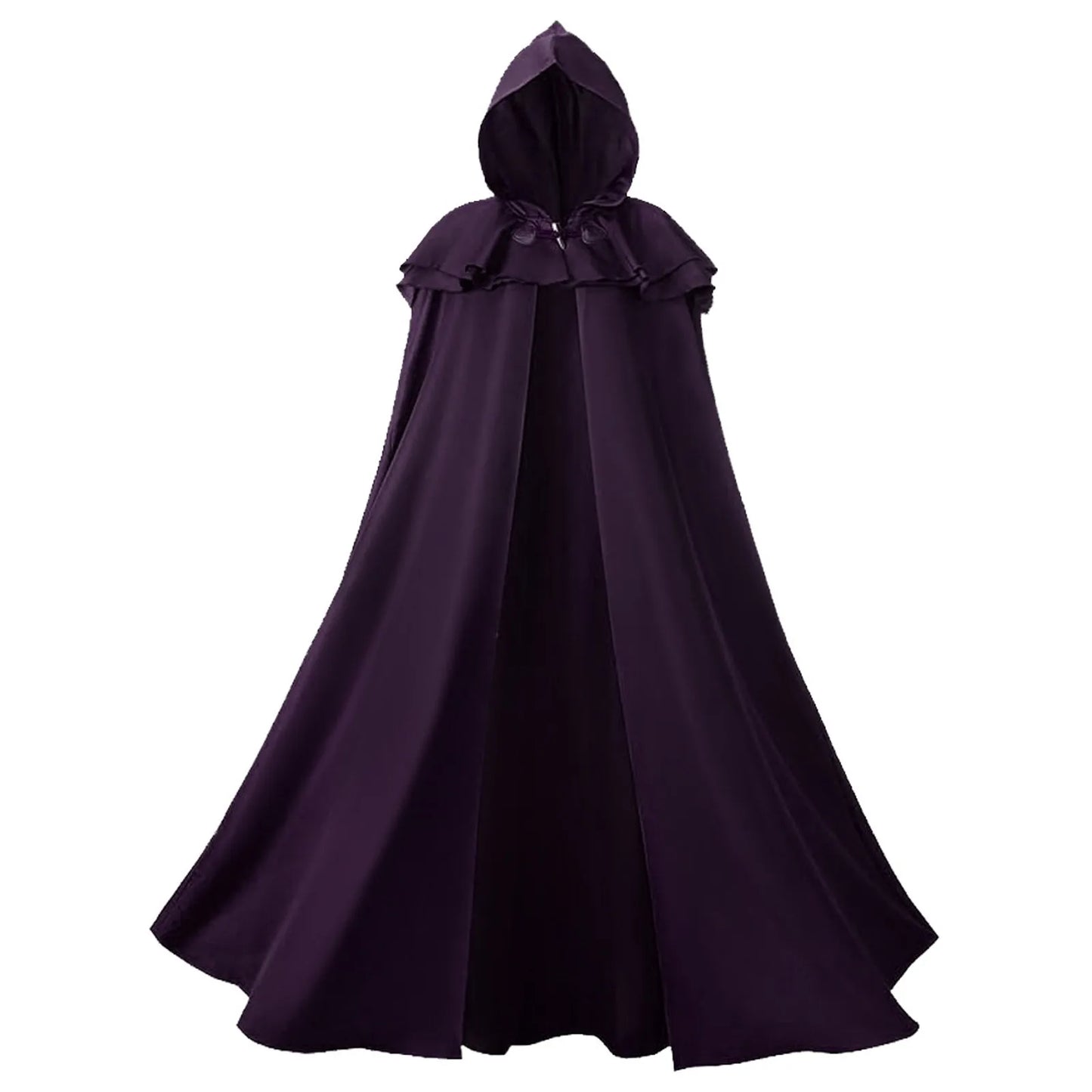 Halloween Hooded Capes for Adult Cloaks Costume Witch Red Black Purple Green Grim Reaper - Green / M