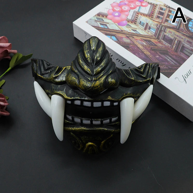Japanese Samurai Oni Demon Mask Halloween Demon Samurai Costume Horror Prajna Killer Masks - View 7
