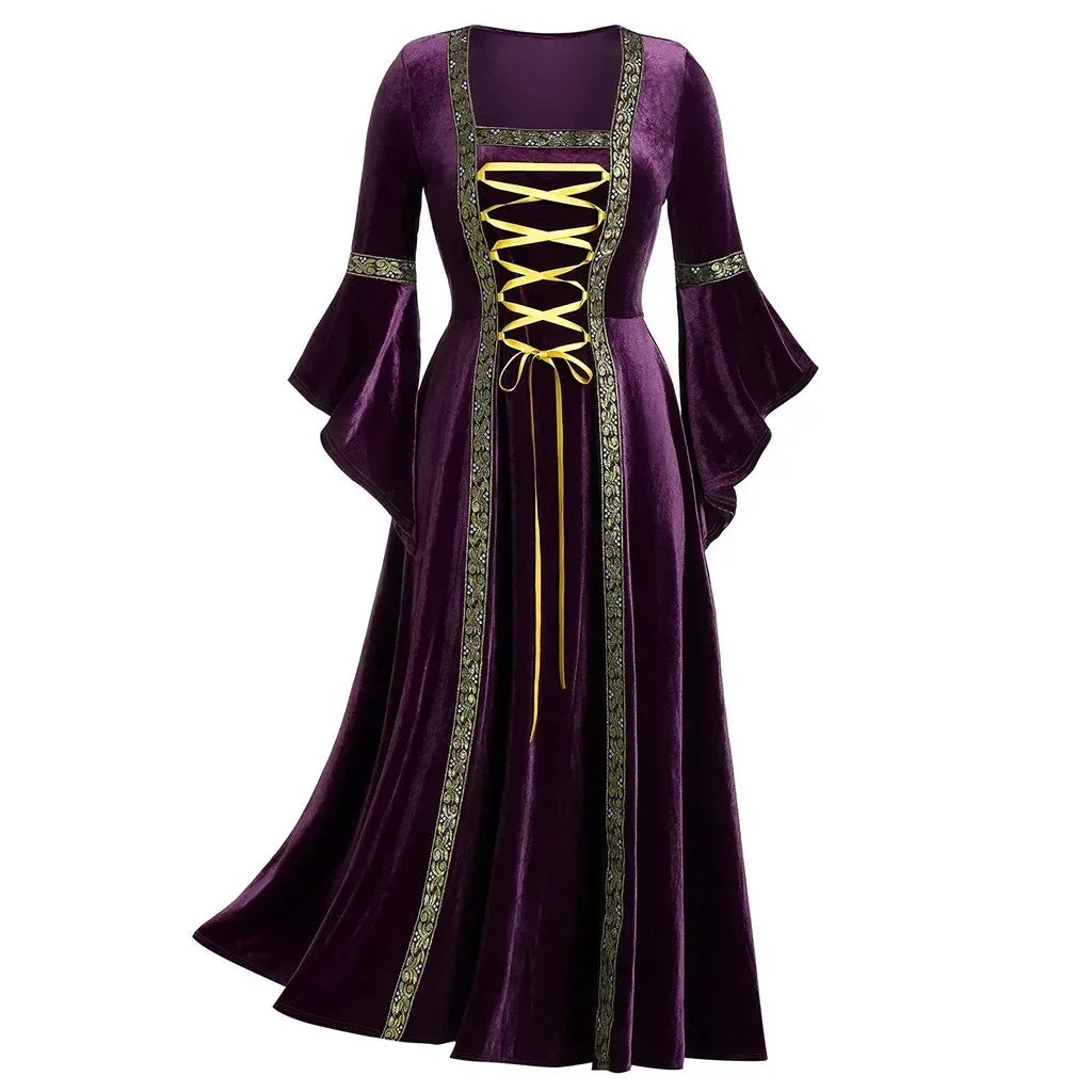 Halloween Women Dress Costumes For Women Long Sleeve Medieval Cosplay Vintage Vampire Witch Victorian Gothi - product image 4