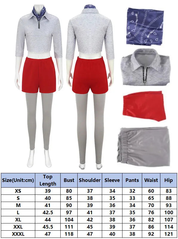 Retro Psychic Girl Cosplay Costume Season 5 Retro Psychic Girl Disguise Clothes Top Coat Shorts Scarf for