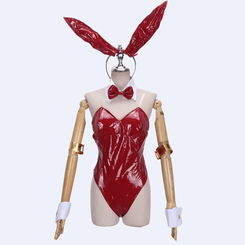 Bunny Girl Cosplay Costumes Women Sexy Leather Bodysuit Suit Lovely Jumpsuit Uniform Halloween Clothing
