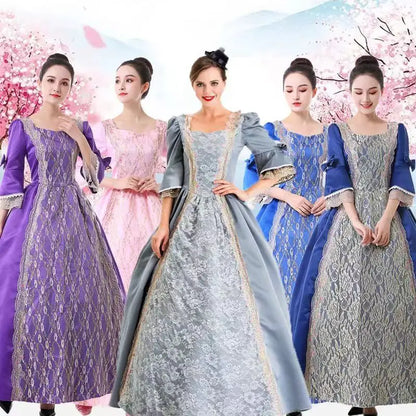 Halloween Costume for Adult Women's Palace Court Medieval Renaissance Retro Gothic - color 15 / XXL