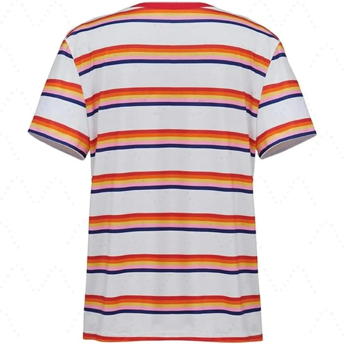 Retro 80s Striped Cosplay Costume | Colorful Striped T-Shirt & Casual Coat for Women, Men, Girls |Halloween