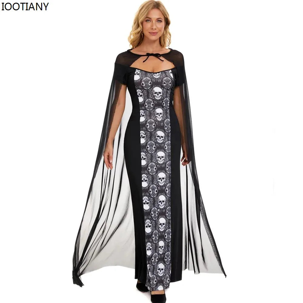 Women's Medieval J Cos Masquerade Skull Skeleton Ghost Gothic Costume - alternate view 7