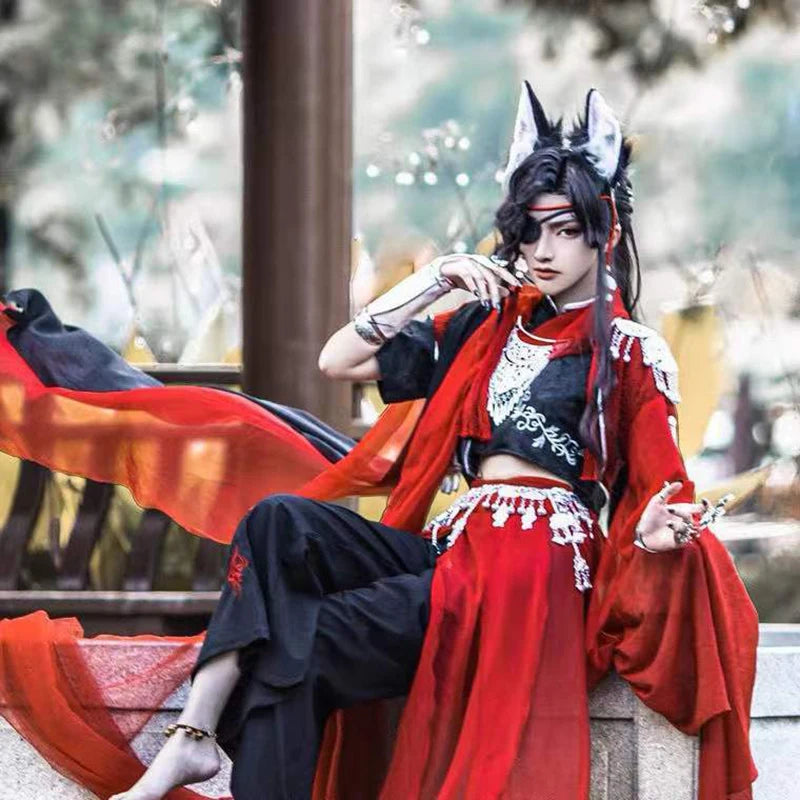 CLLMKL`Cosplay Tian Guan Ci Fu Hua Cheng Costume Unfirom Costume Red Chinese Antique Costume - full set 1 / XL