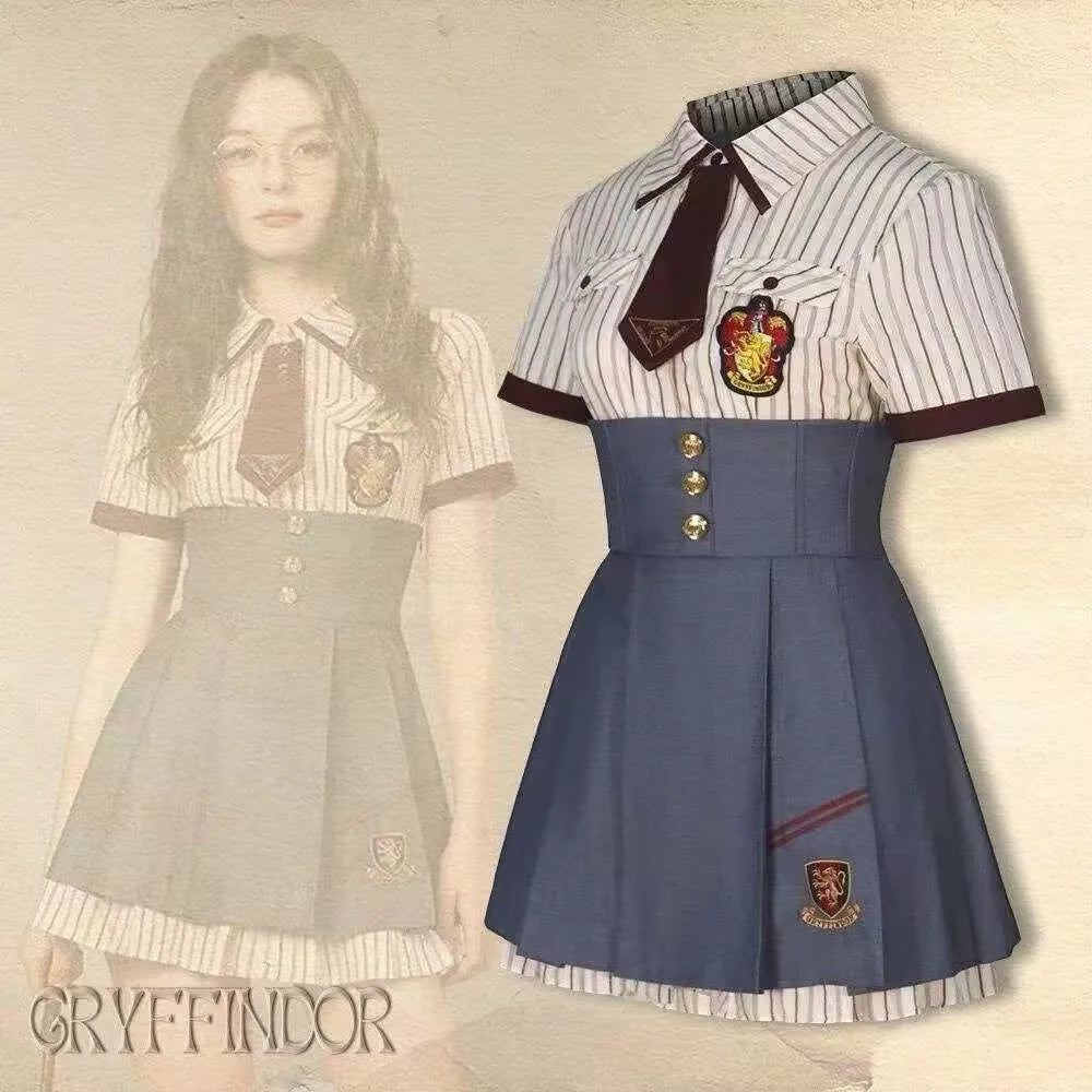 Women's Wizard School Uniform Cosplay Costume - Gryffindor Style Magic Sorceress Robe & Tie Set for Halloween - product image 8