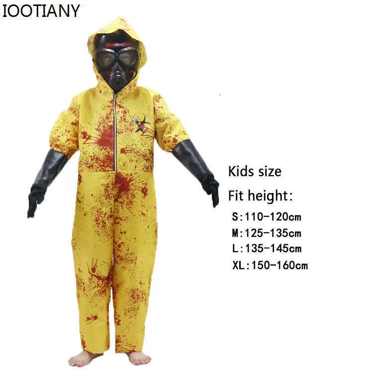 Unisex Zombie Apocalypse Zombie Infected Person Cosplay Parent-Child Costume Halloween Nuclear Radiation Virus