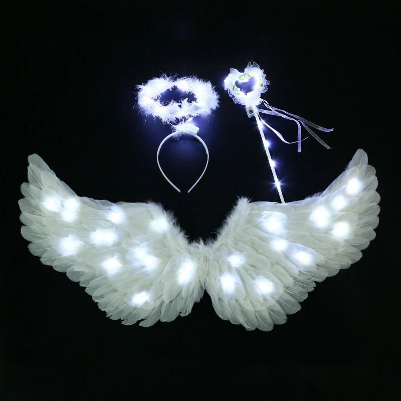 31.5 "adult angel wing halo and fairy wand for adult women, children, girls, ,