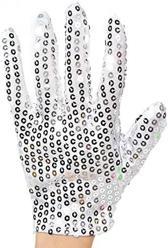 Skeleteen MJ Sequin Glove White Right Handed Glove Costume Accessory