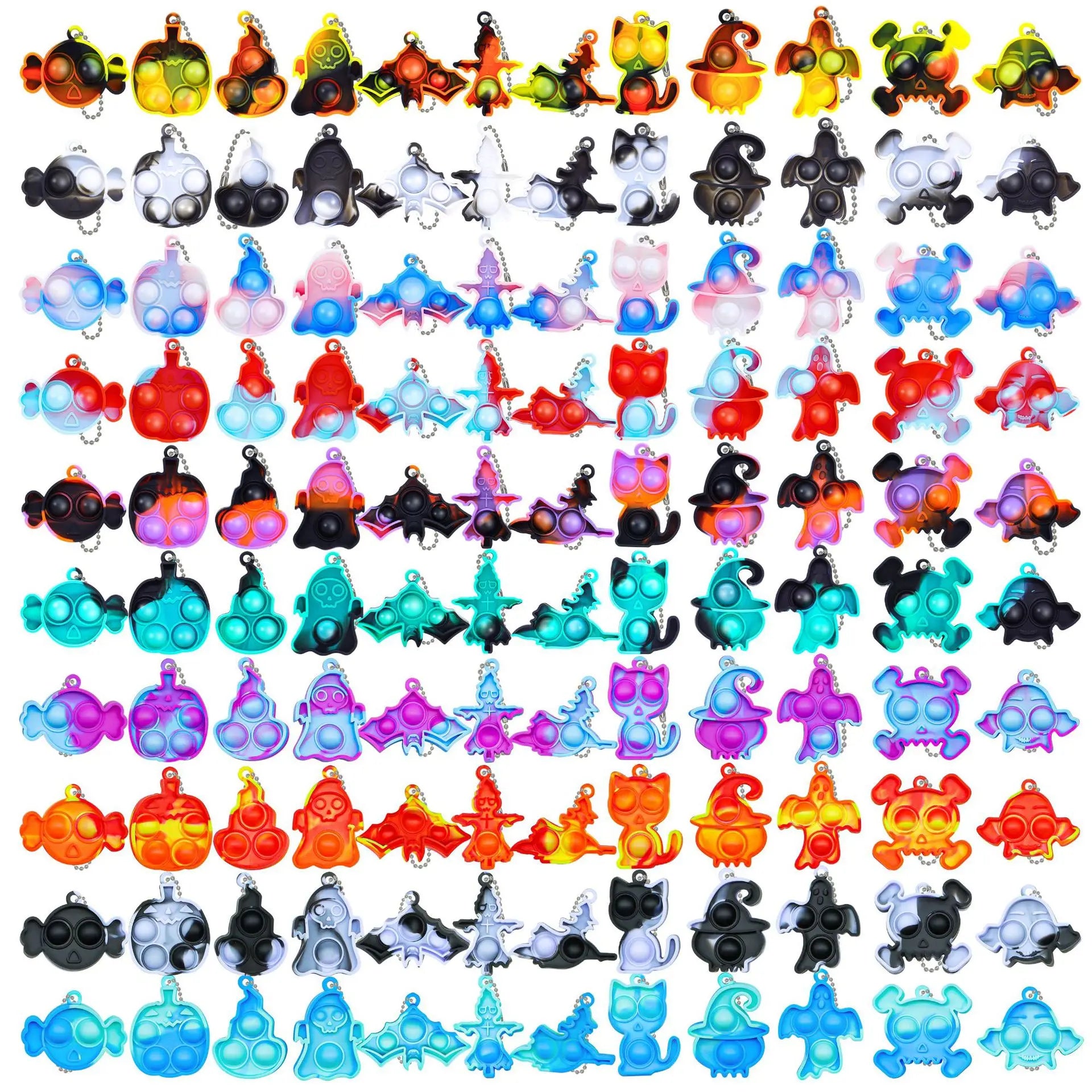 10PCS Halloween Fidget Toys Skull Pumpkin Stress Relief Sensory Toys for Boys Girls Halloween Party Favors - product image 10