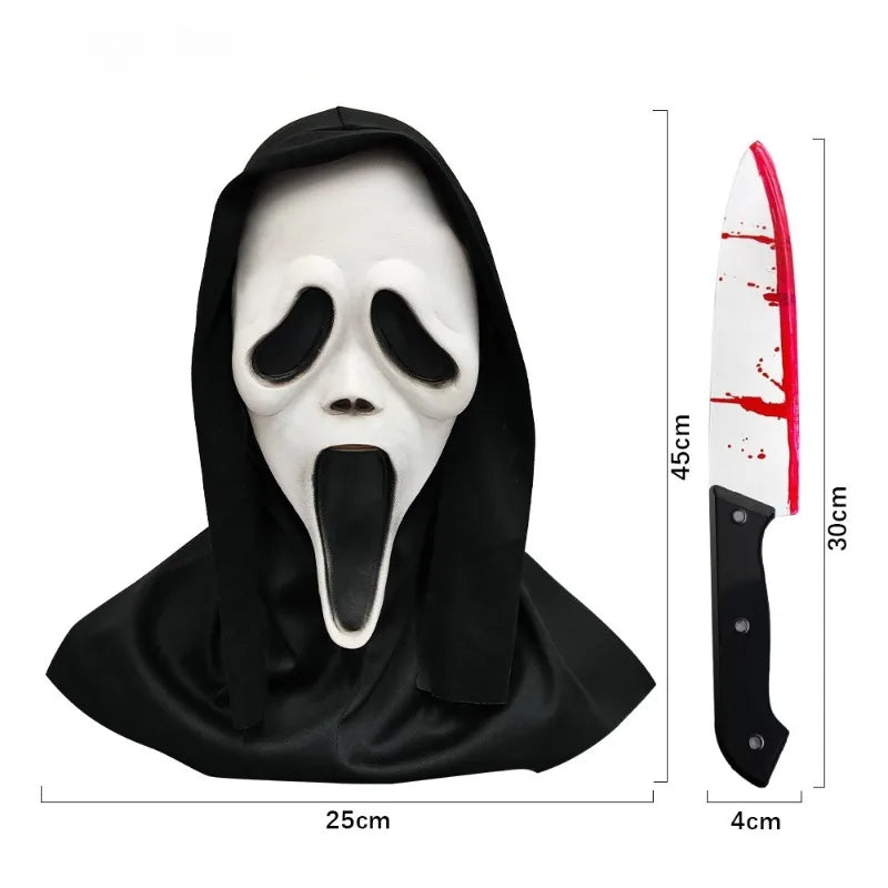 Grim Reaper Ghost Costume – Black Hooded Cloak & Mask