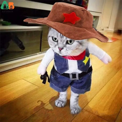Pet Cowboy Dog Cat West Uniform Hat Funny Costume - alternate view 3