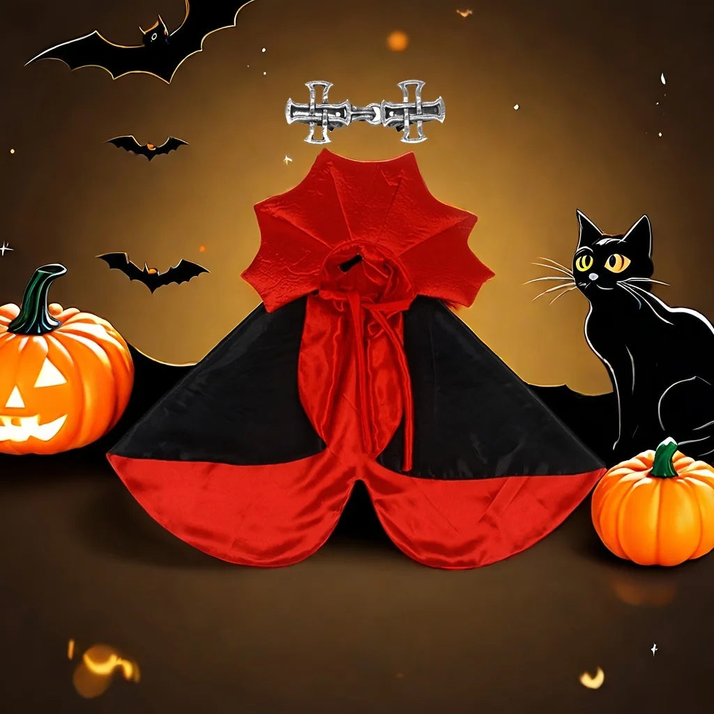 Spooky Vampire Couture for Cats Perfect Parties and Festivals Cloak Hat Festival Set