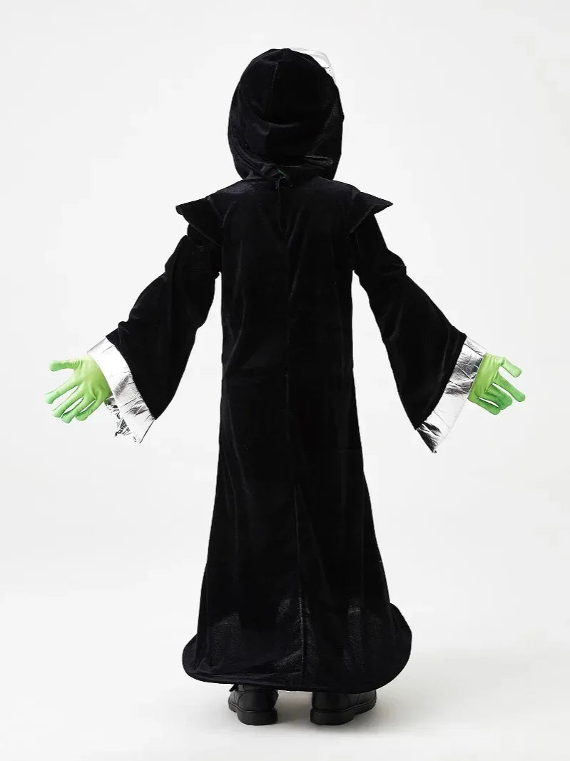 Alien Costume Memune Exclusive Boy Unisex Deep Space Lord Scary Halloween Theme Fancy - black / Kid M