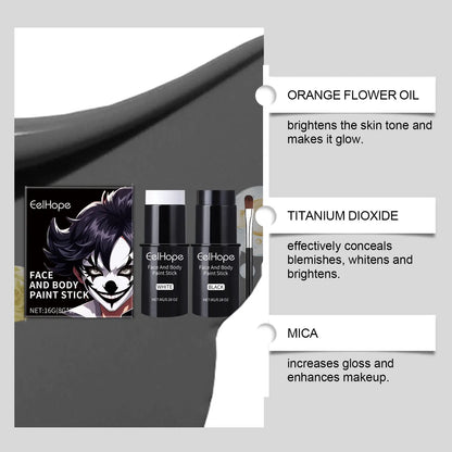 Halloween Face Painting Kit Black White Body Paint Set DIY Cosplay Foundation Clown Colorful Lasting - product image 3