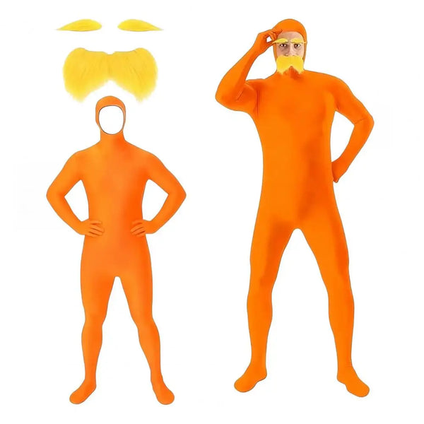 Adult Full Body Orange Bodysuit Jumpsuit Costume