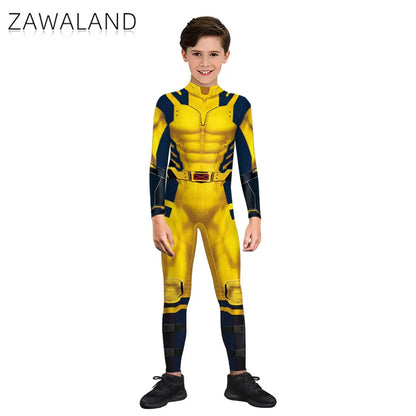 Zawaland Wolverine Deadpool Cosplay Jumpsuit Superhero Boys Girls Deadpool Adult Halloween Zenti James - product image 4