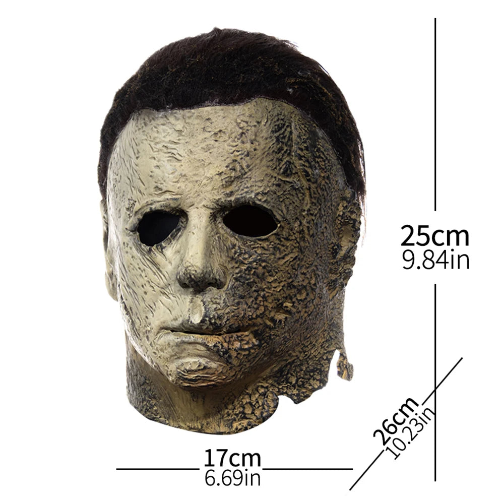 Lofytain 2022 Ends Michael Myers Horror Mask Bloody Creepy Demon Killer Latex Prop - alternate view 7