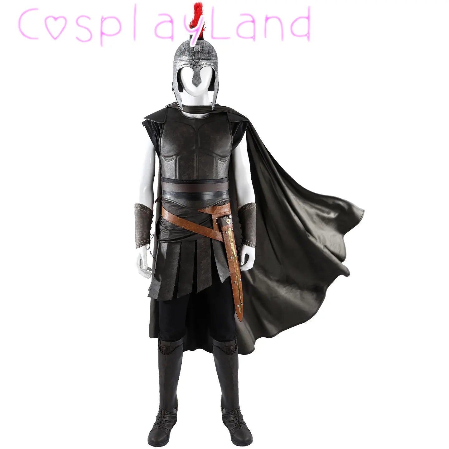 Odyssey Costume Cloak Belt Helmet Medieval Warrior Suit Outfit for Men Women Halloween - Helmet / XXXL