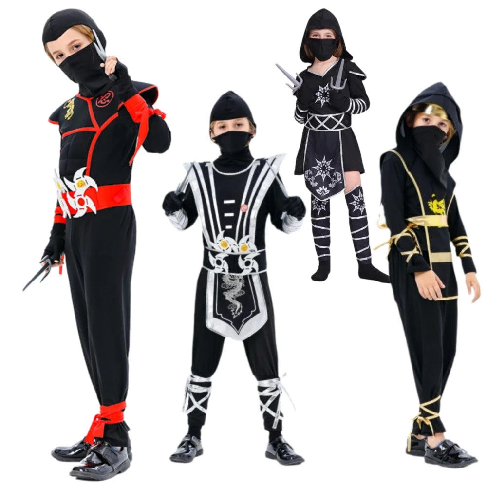 Girls' Boys' Ninja Cosplay Costume Halloween Carnival For Kids