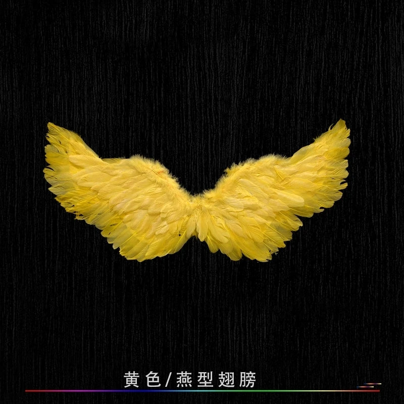Creative Angel Feather Wings with Elastic Straps Bright Color Lightweight Wings