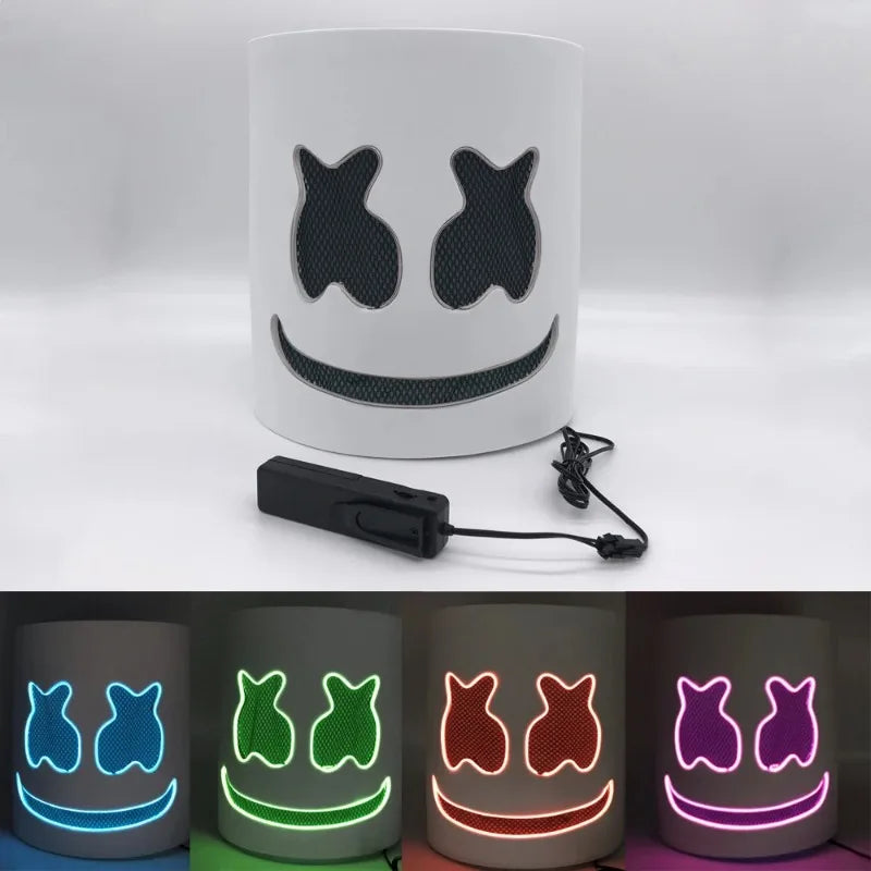 DJ Music Festival Props Full Head with Flashing Style Glow Marshmello LED Mask - alternate view 5