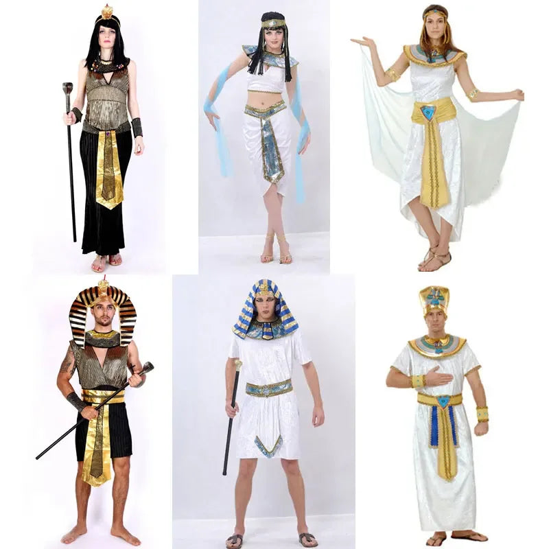 Halloween Costumes Ancient Egypt Egyptian Pharaoh King Empress Cleopatra Queen Costume for - Queen / One Size