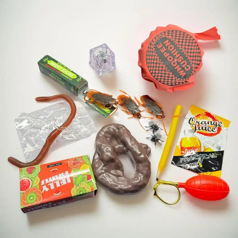 Joke Kit Pranks Pack Joke Toys Box Set Cockroach Roach Bug Whoopee Cushion April Fools Prank Stuff Noise Maker For Kids Adult