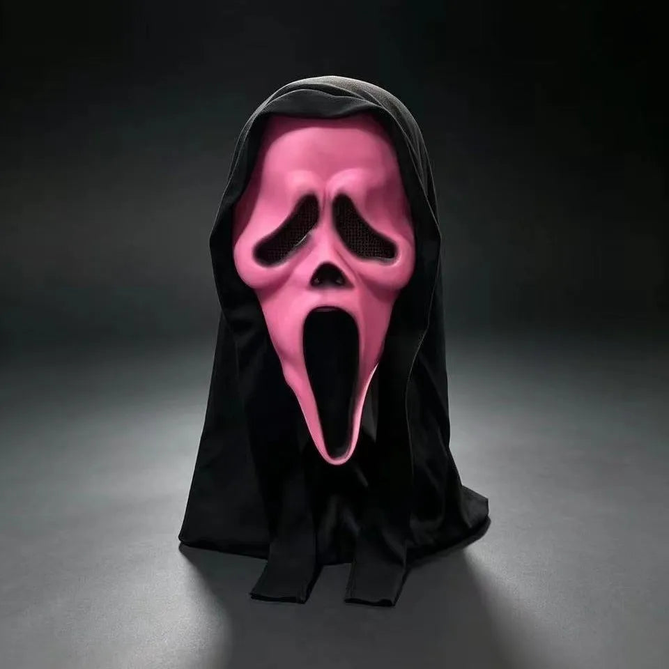 Ghost Face Scream Mask with Black Hood Latex Scary Mask Halloween Cosplay Party Haunted House Costume Prop - product image 7