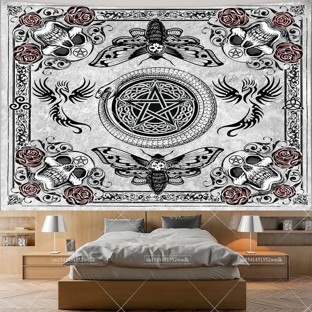 Pentagram Moon & Celtic Witchcraft Tapestry