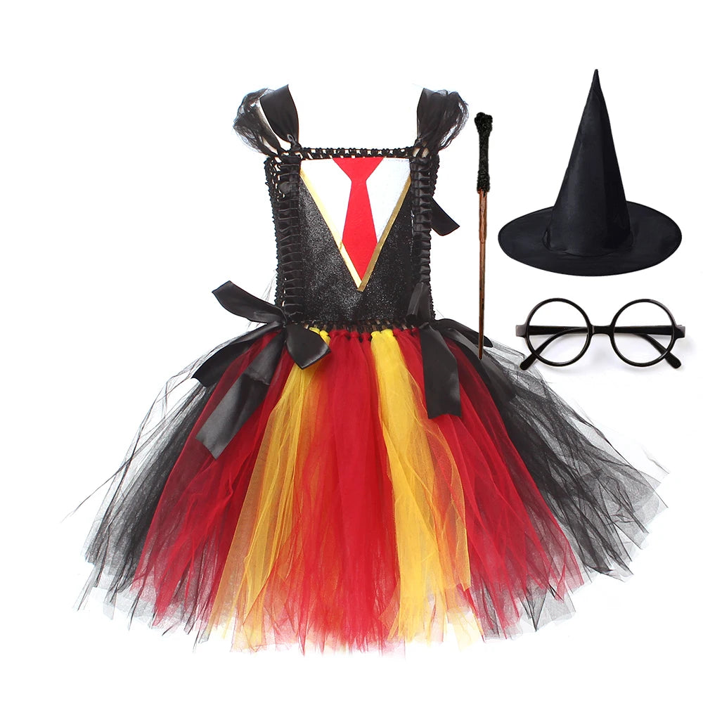 Magic Hermoine Girl Tutu Dress for Halloween Cosplay Costume Potter Witch Cosplay Clothes Kids Birthday Party - product image 10