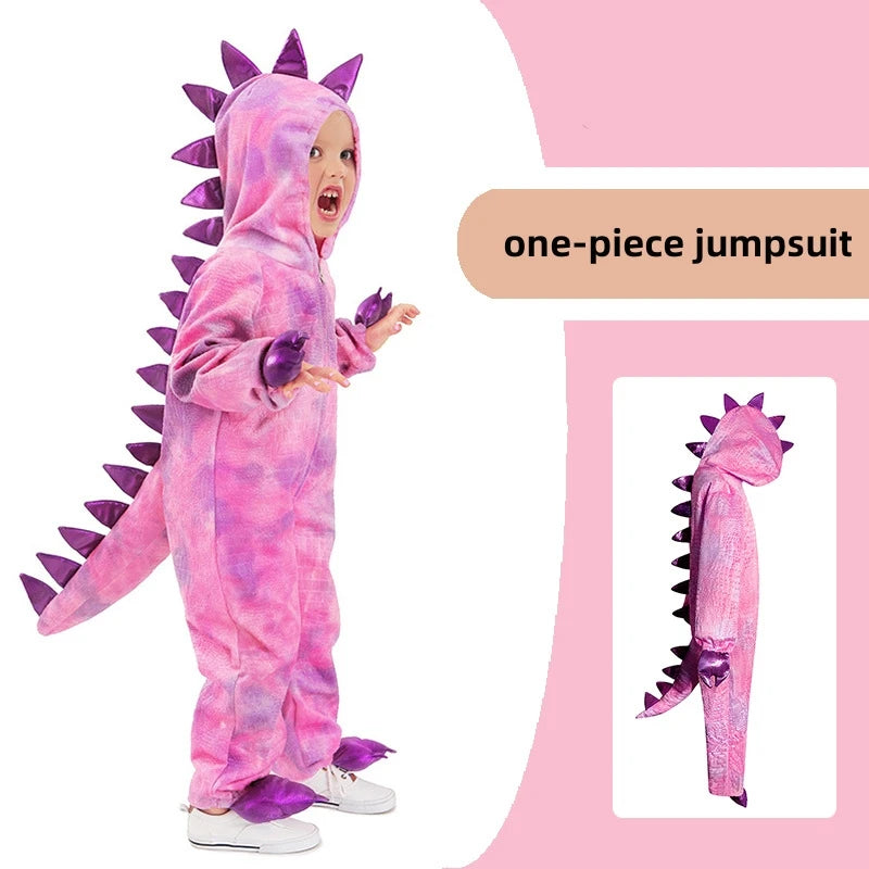 Cute Dinosaur Costume Tyrannosaurus Rex Cartoon Hooded Bodysuit Halloween Stage Animal Play Clothes Party - product image 6