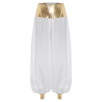 Adult Hippie Arabian Bloomer Pants Harem Metallic ShinyArab Indian Costume - alternate view 9