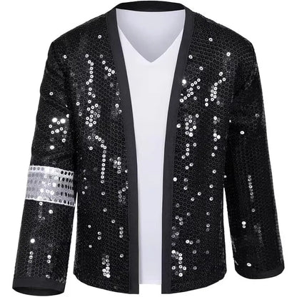 Kids Boys Michael Jackson Inspired Costume Set with Full Accessories for Dance Performance and Halloween Party