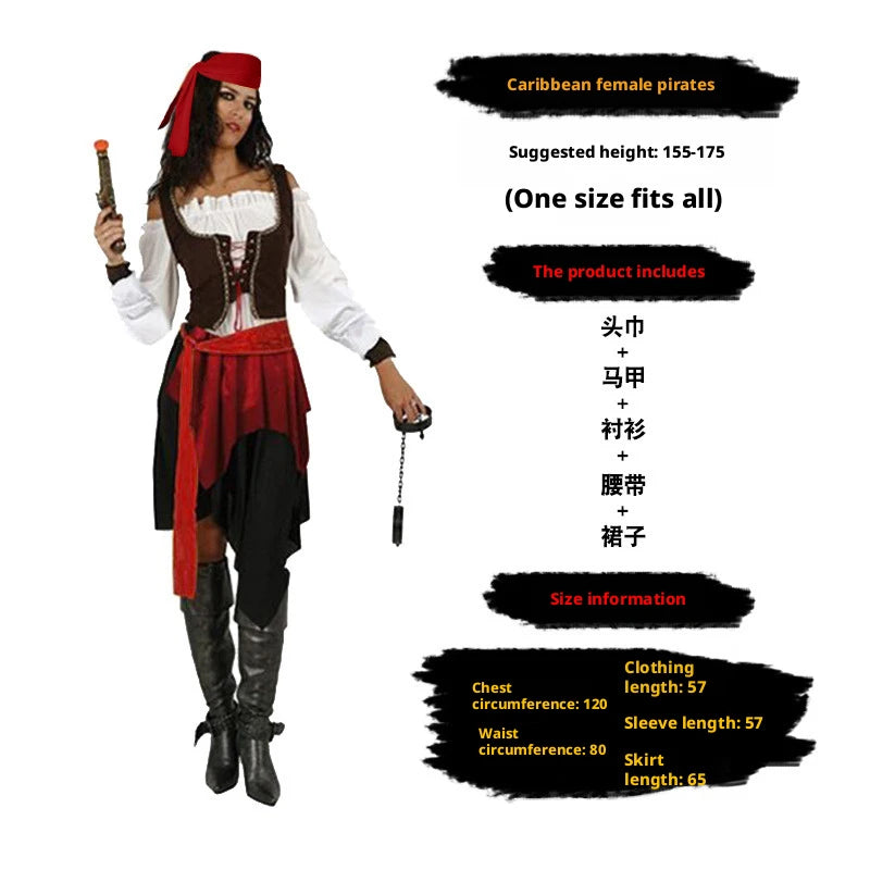 Pirate Costumes for Women Men Adult Halloween Male Captain Jack Sparrow Costume Pirates of the Caribbean - product image 5