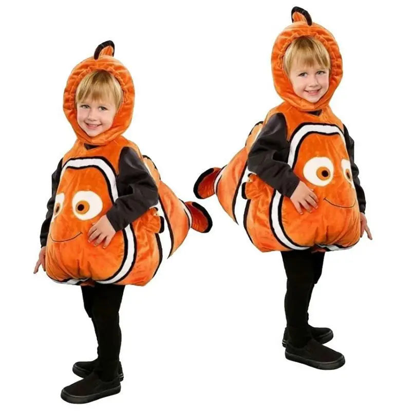 Kids' Clownfish Costume Jumpsuit with Hood