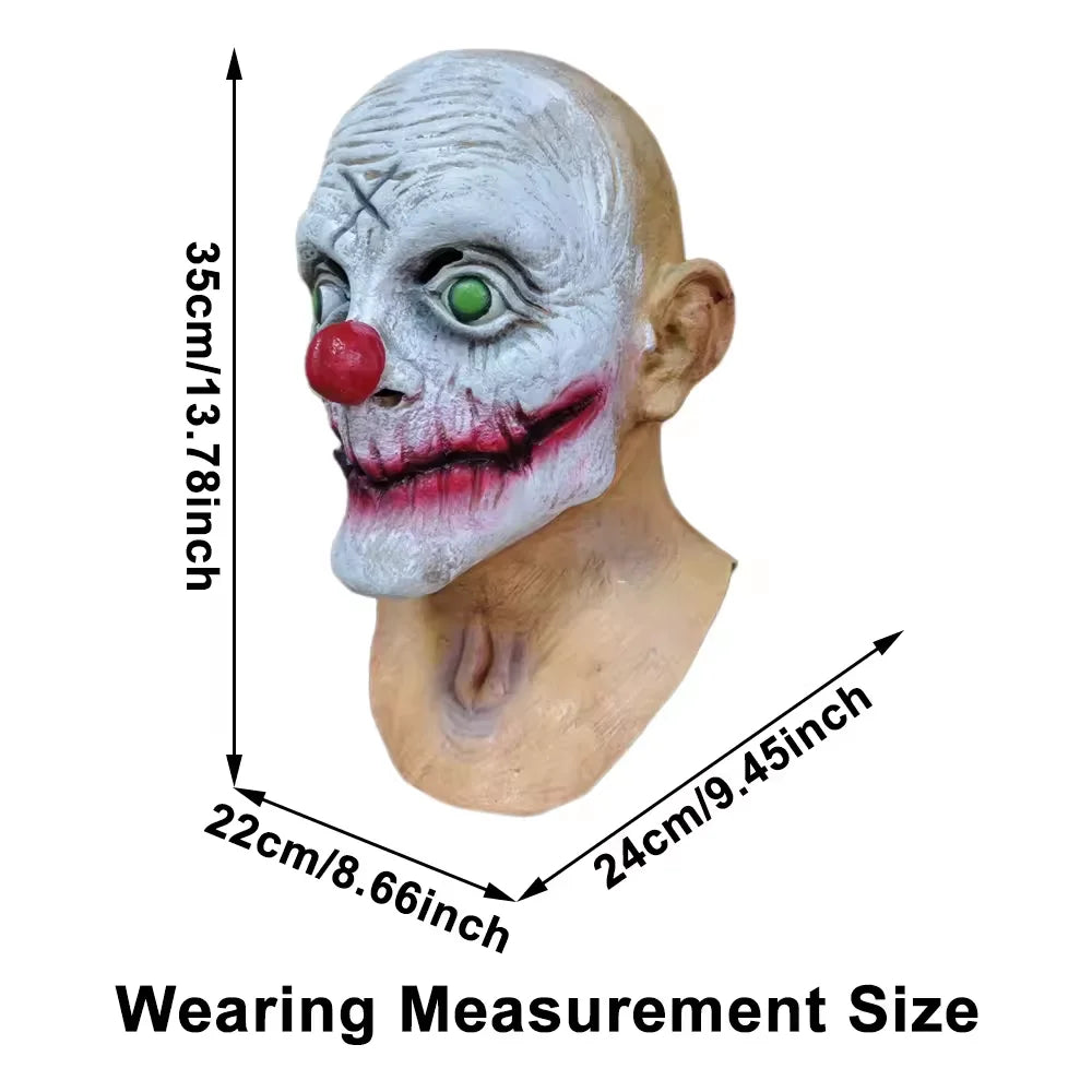 1PC Realistic Scary Clown Mask Horror Halloween Costume Props Haunted House Full Head - View 2