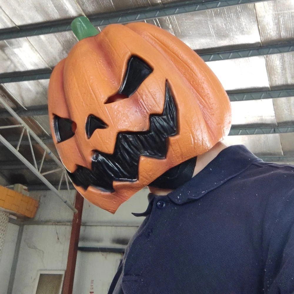 Latex Full-Face Pumpkin Halloween Mask - product image 4