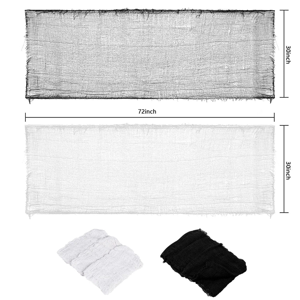 Creepy Cloth Spooky Halloween Decoration White Black Gauze Window Door Cover - product image 6