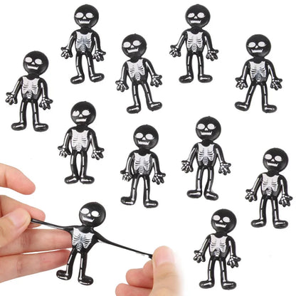 10Pcs Horror TPR Stretchable Skeleton Skull Man Prank Toys for Halloween Party Favors Kids Birthday Pianta - product image 1