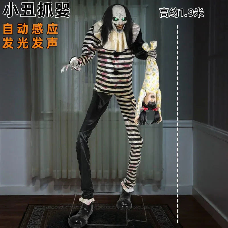 Decoration Large Electric Skull Sensing Sound Ghost Witch Pumpkin Man