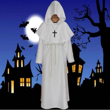 Halloween Costume Ancient Costumes Medieval Monk Costumes Monk Robes Wizard Costumes - black / M