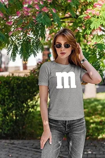 Women's Letter M T-Shirt Chocolate Candy Team T-Shirt Ropa Plus Mujer Top Costume - alternate view 15