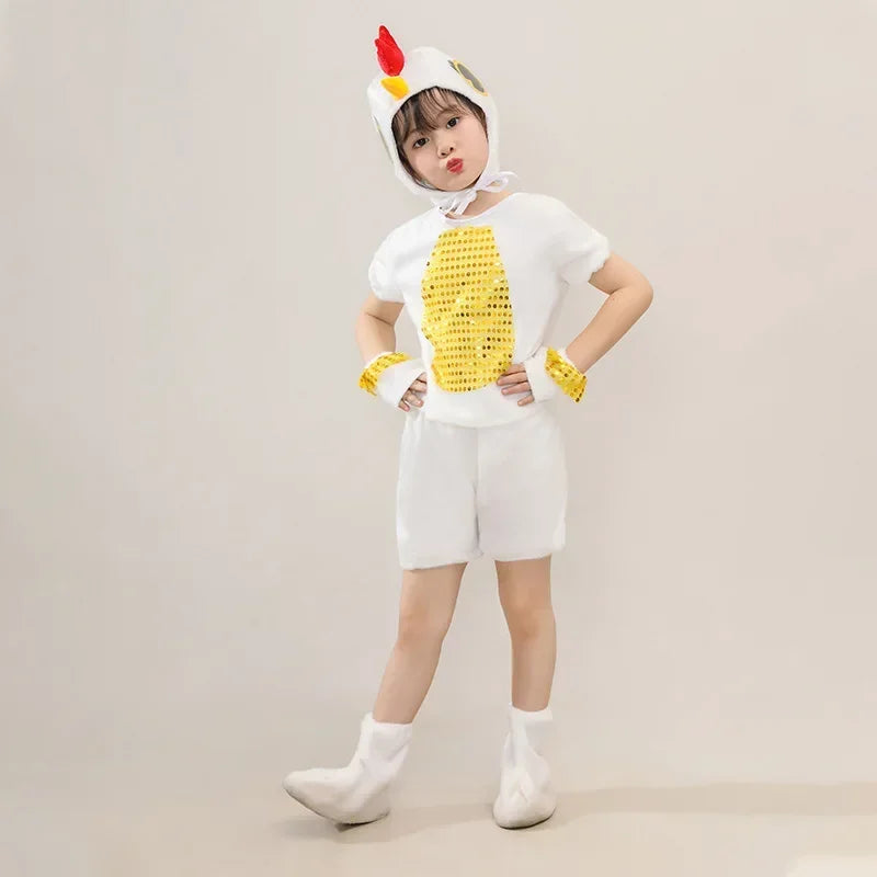 New Children Kids Adult Halloween Duck Chicken Chick Costume Skirt Tutu Yellow Bodysuit Outfit Dance - product image 22
