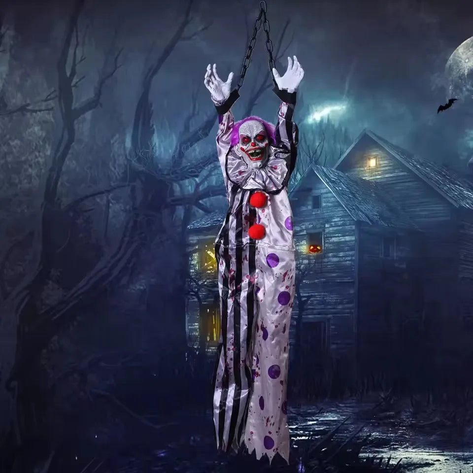 Decorations Electric Voice-activated Hanging Ghost Clown Hanging Ghost Prop - alternate view 5