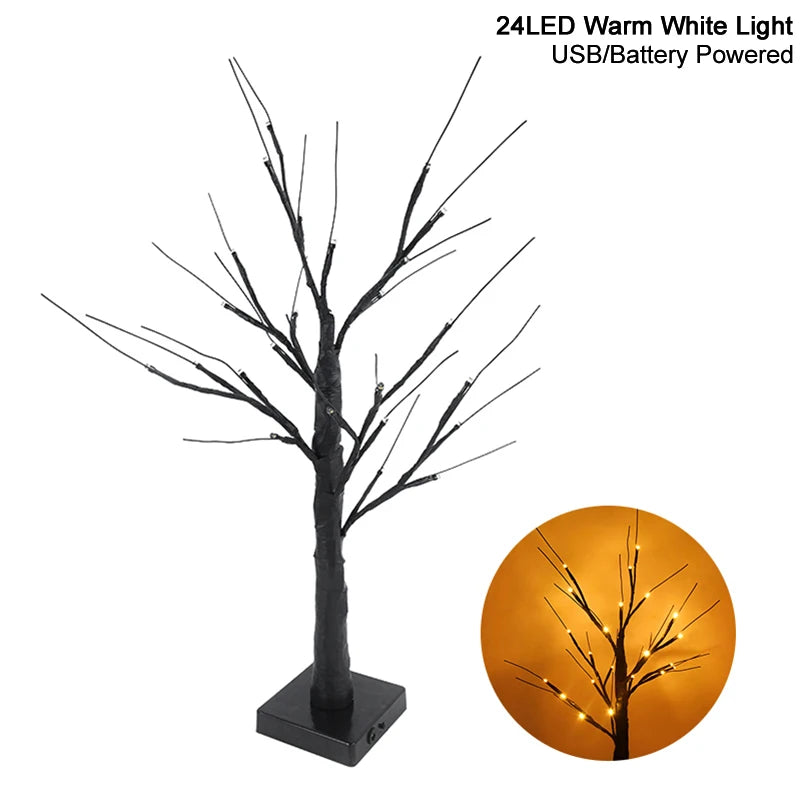 Halloween Decor LED Birch Tree Light Halloween Party Hanging Ornaments Tree - product image 6