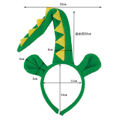 Girls Women Kids Animal Costume Dinosaur Green Tutu Skirt Ear Headband Bowtie Tail Cosplay Props Halloween - product image 10