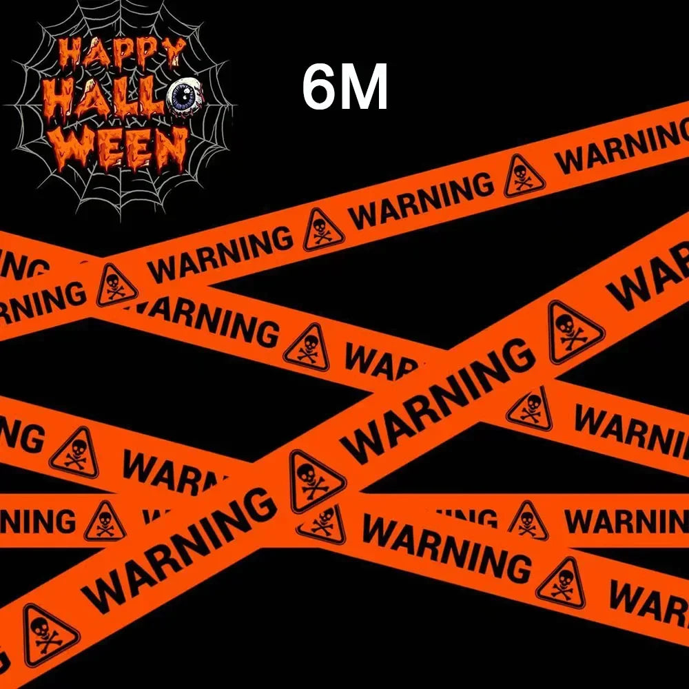 Halloween Warning Tape Signs Banner Halloween Props Window Prop Danger Warning Line Halloween Decoration Supplies