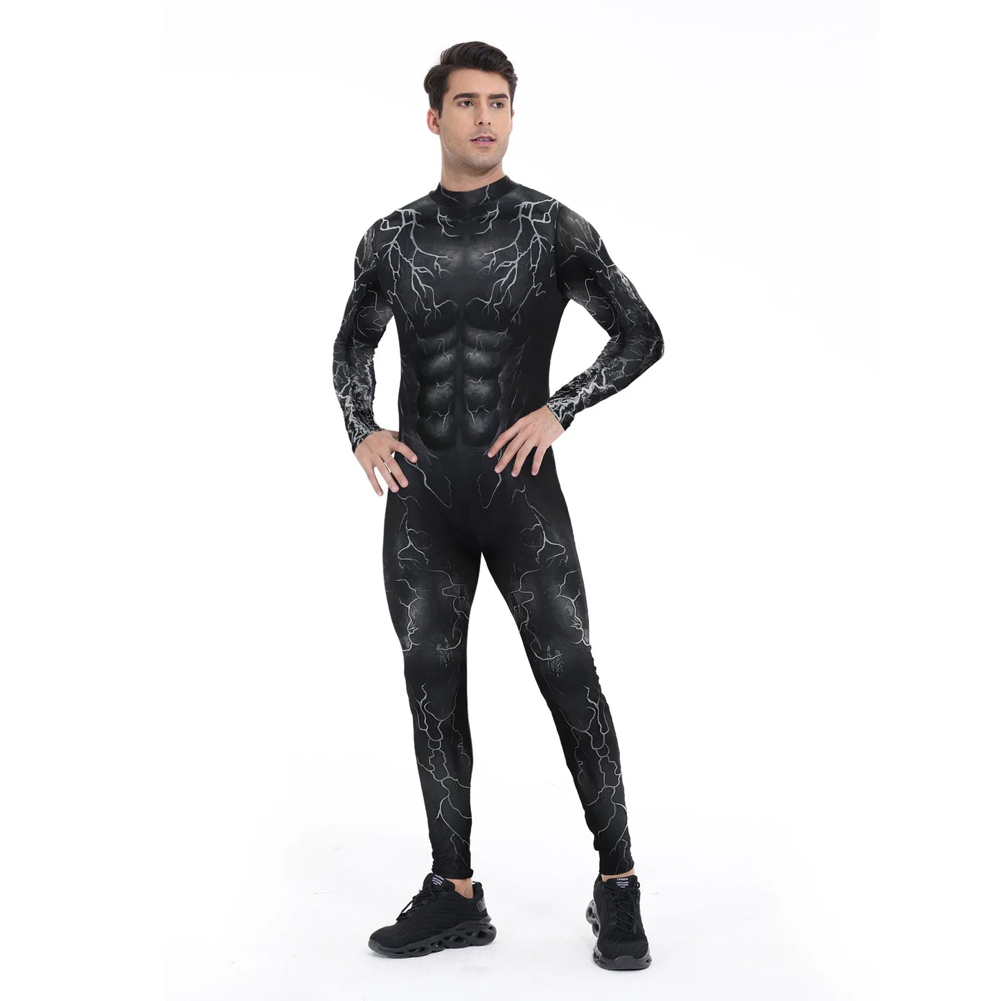 Halloween Adult Women's Digital Printing Suit Skeleton Sexy Slim Fit Long Sleeve - Discount Halloween City