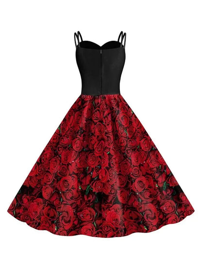 Women's New for Skull Print Halter Dress Sleeveless Tunic Vintage Dresses Costume - alternate view 4